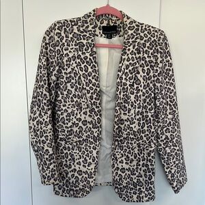 Cynthia Rowley leopard blazer, M